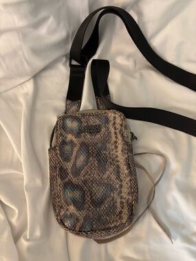 Aimee Kestenberg Snake-Print Crossbody in Brown and Black